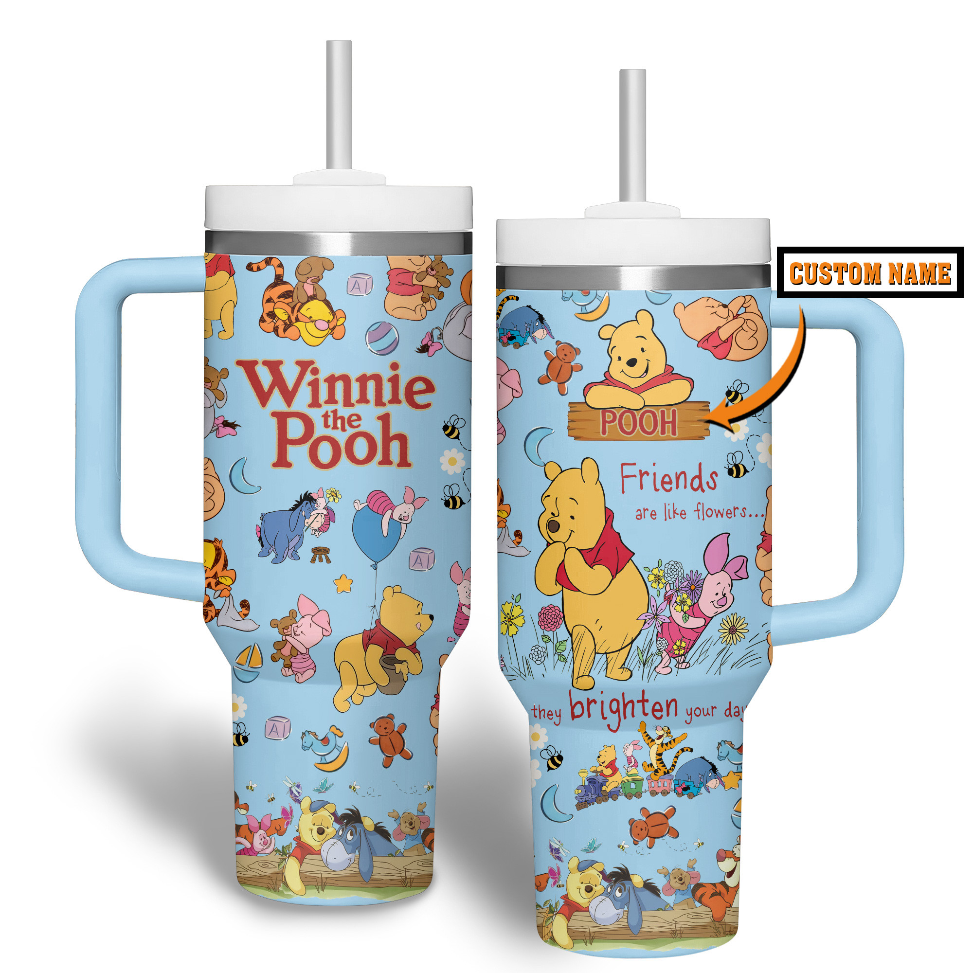 Winnie the Pooh Cartoon Custom Stanley Cup 40 oz 30 oz Tumbler With HandleTVC2301122