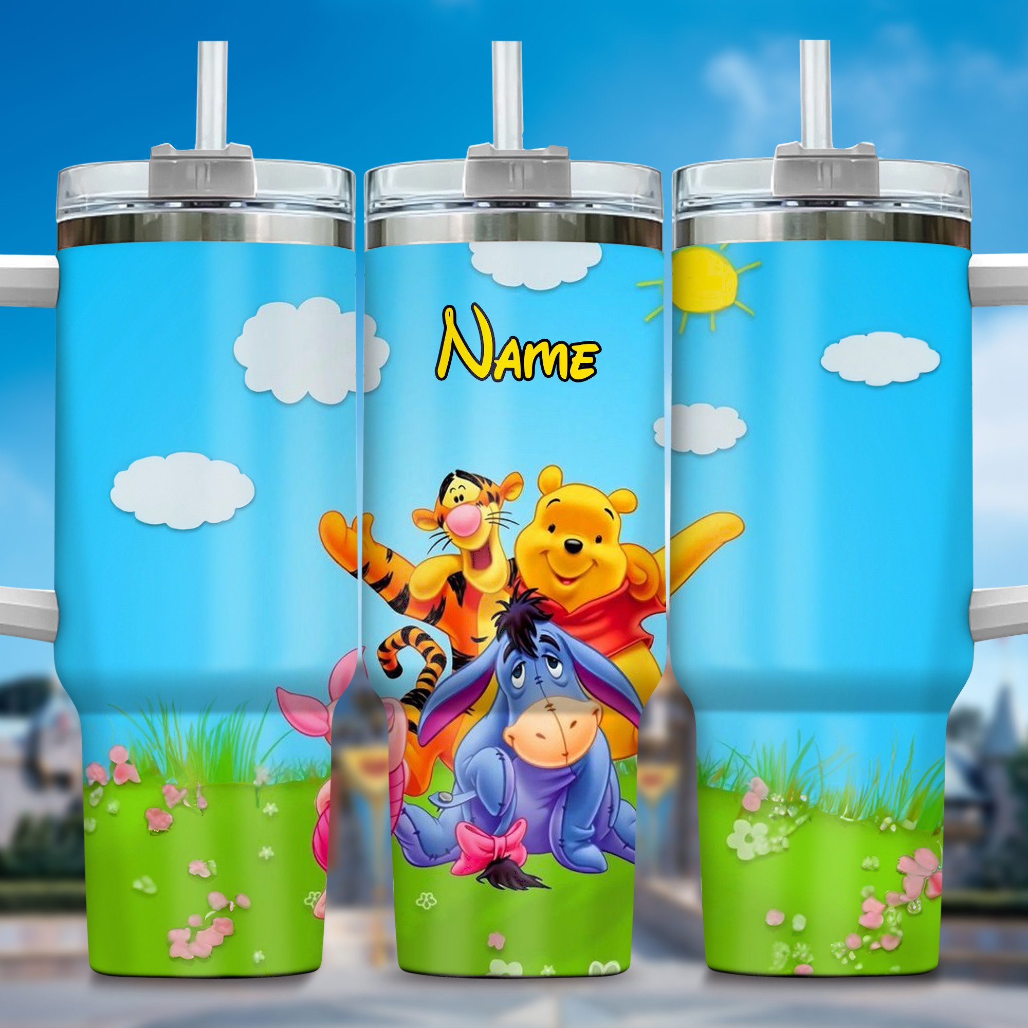 Winnie The Pooh Cartoon Custom Stanley Cup 40 oz 30 oz Tumbler With HandleTVC2301360