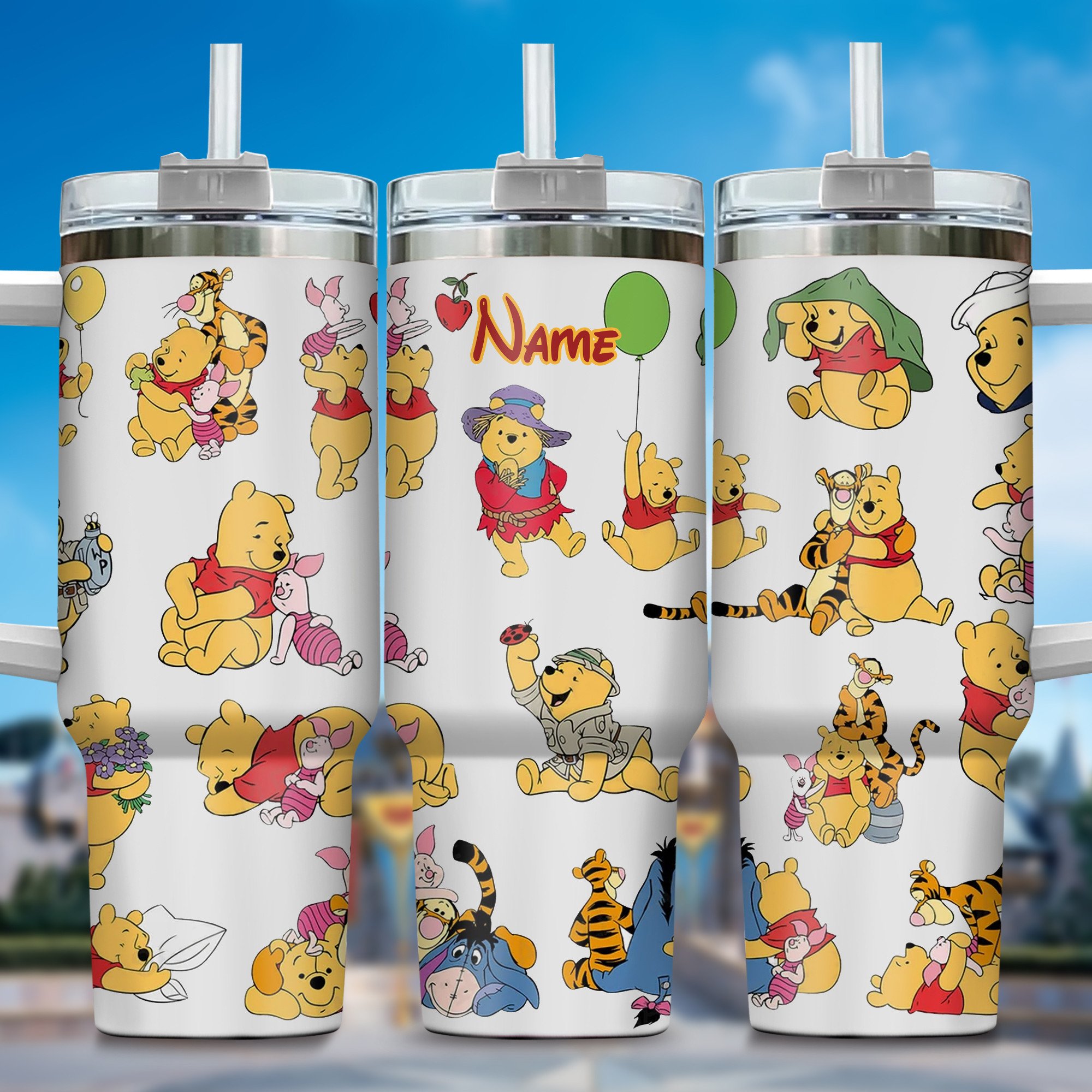 Winnie The Pooh Cartoon Custom Stanley Cup 40 oz 30 oz Tumbler With HandleTVC2301362