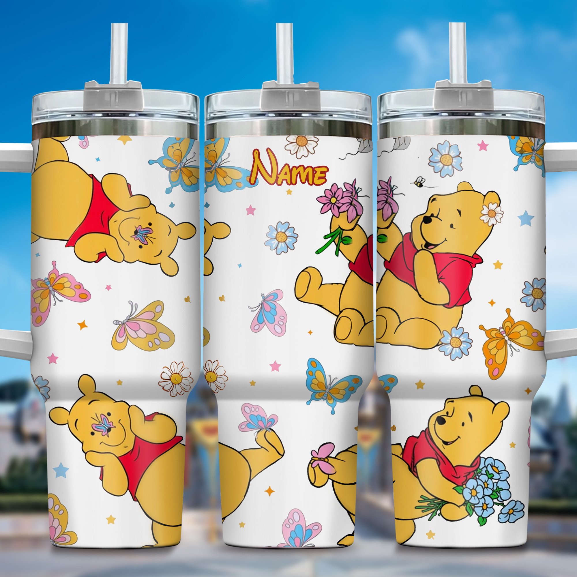 Winnie The Pooh Cartoon Custom Stanley Cup 40 oz 30 oz Tumbler With HandleTVC2301362