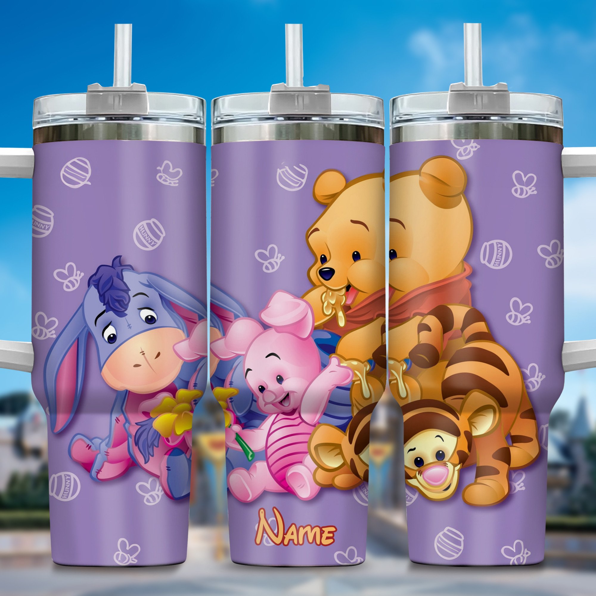Winnie The Pooh Cartoon Custom Stanley Cup 40 oz 30 oz Tumbler With HandleTVC2301362