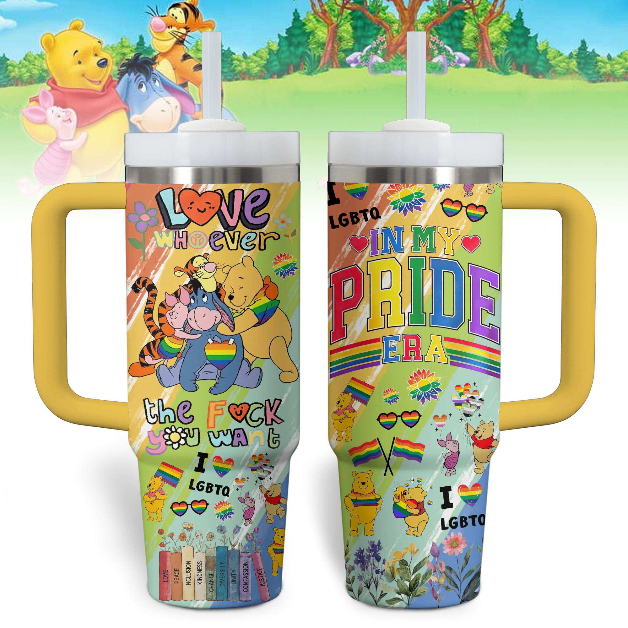 Winnie The Pooh Cartoon Custom Stanley Cup 40 oz 30 oz Tumbler With HandleTVC2301528
