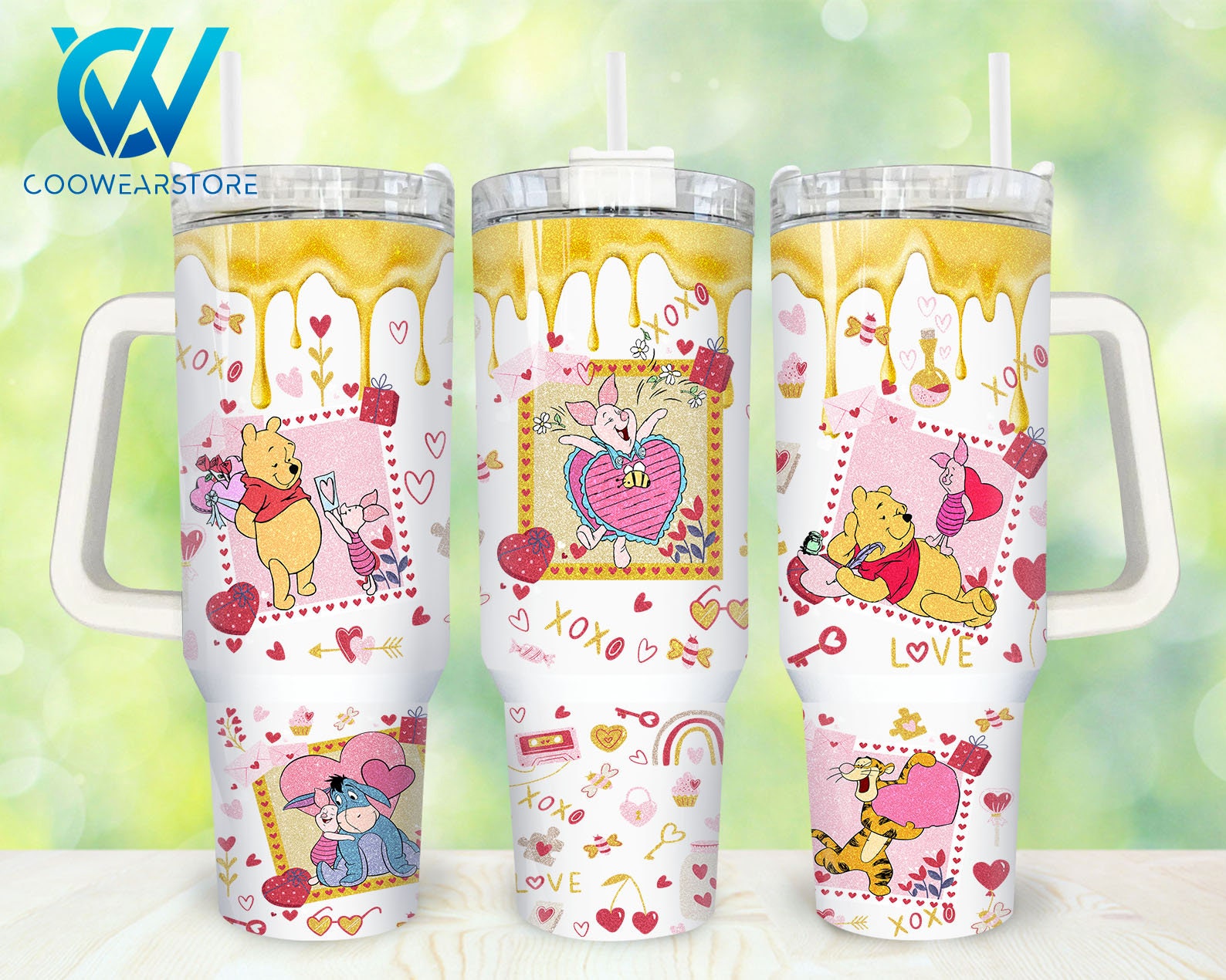 Winnie The Pooh Cartoon Custom Stanley Cup 40 oz 30 oz Tumbler With HandleTVC2301858