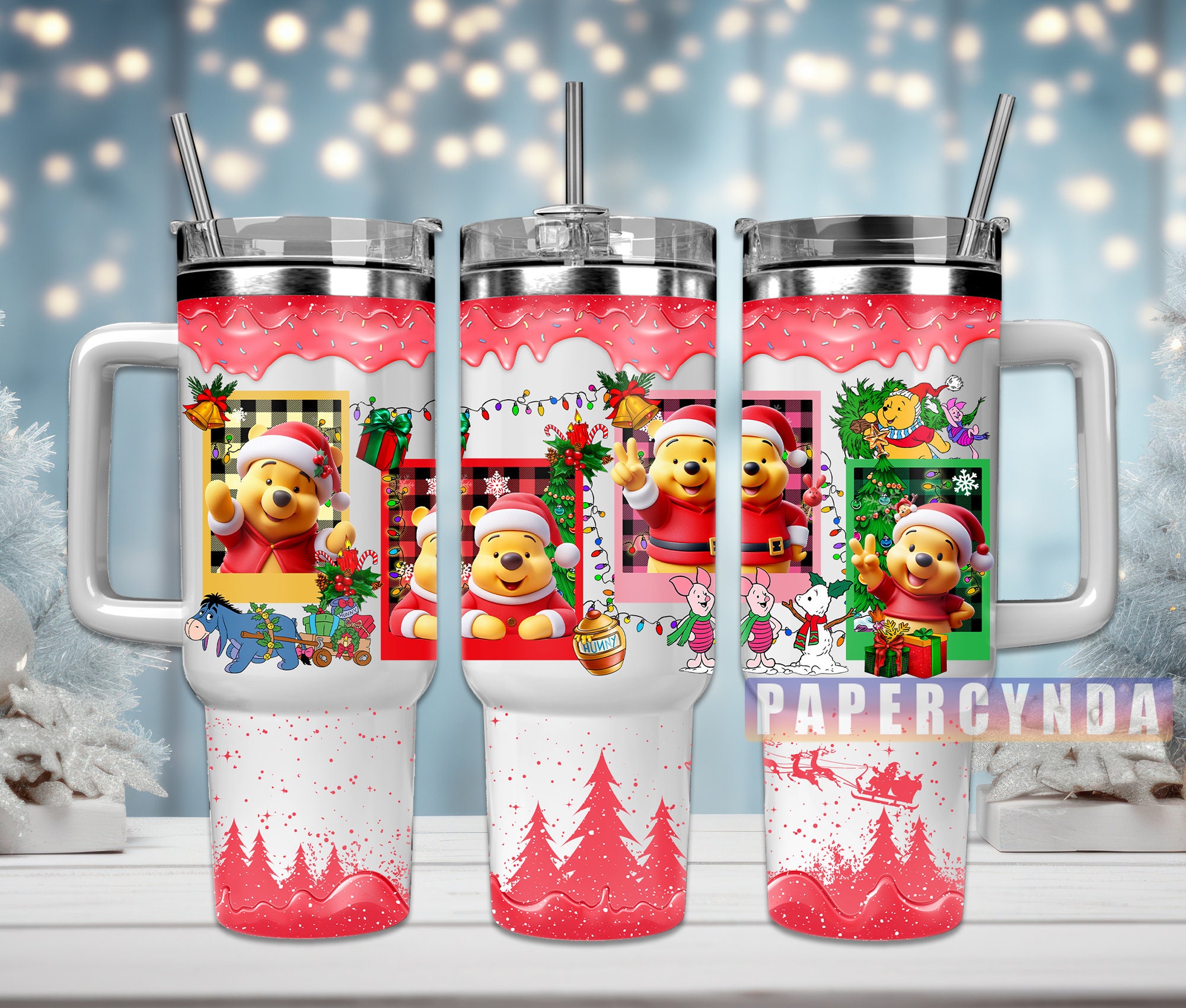 Winnie The Pooh Christmas Custom Stanley Cup 40 oz 30 oz Tumbler With HandleTVC2301845