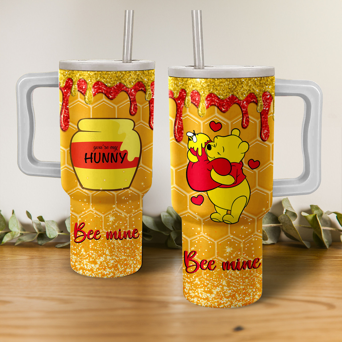 Winnie The Pooh Disney Cartoon Custom Stanley Cup 40 oz 30 oz Tumbler With HandleTVC2301152
