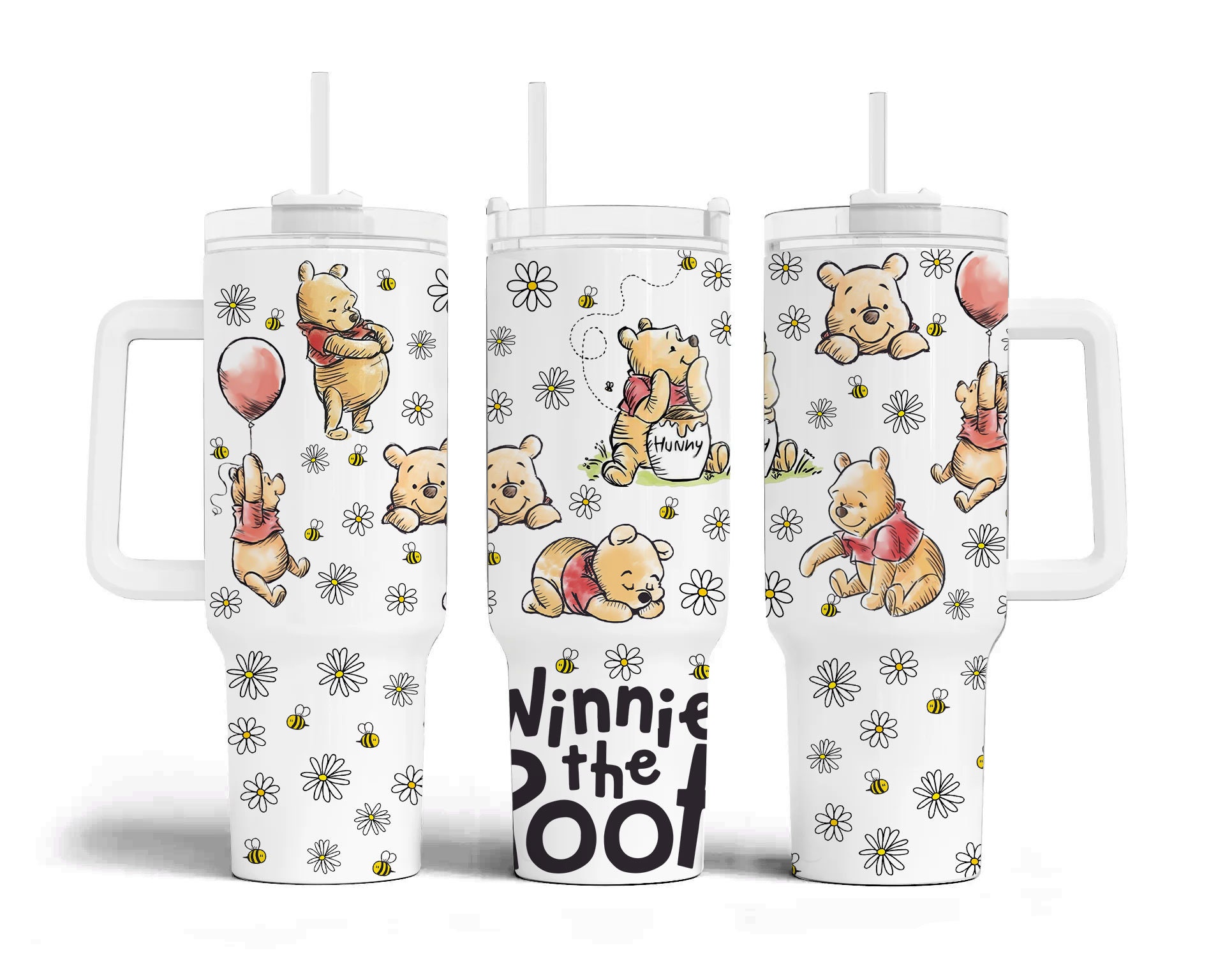Winnie The Pooh Disney Cartoon Custom Stanley Cup 40 oz 30 oz Tumbler With HandleTVC2301892