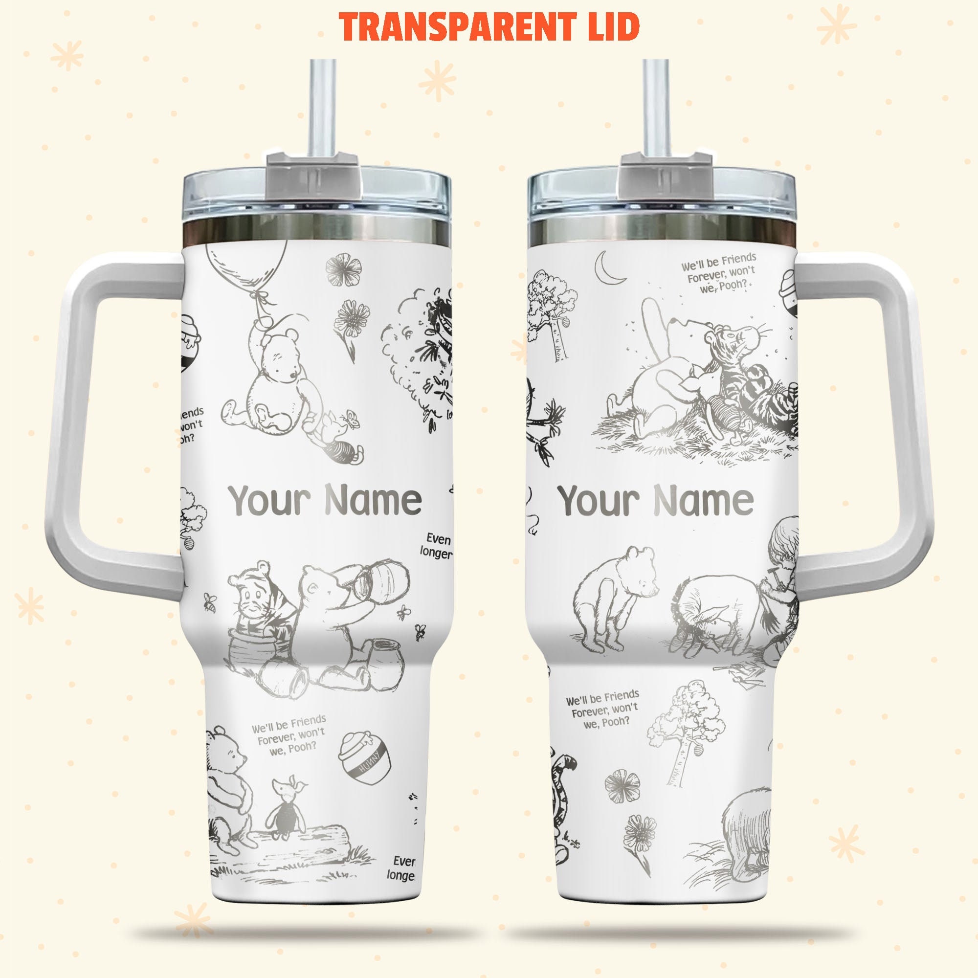 Winnie The Pooh Disney Cartoon Custom Stanley Cup 40 oz 30 oz Tumbler With HandleTVC2301982