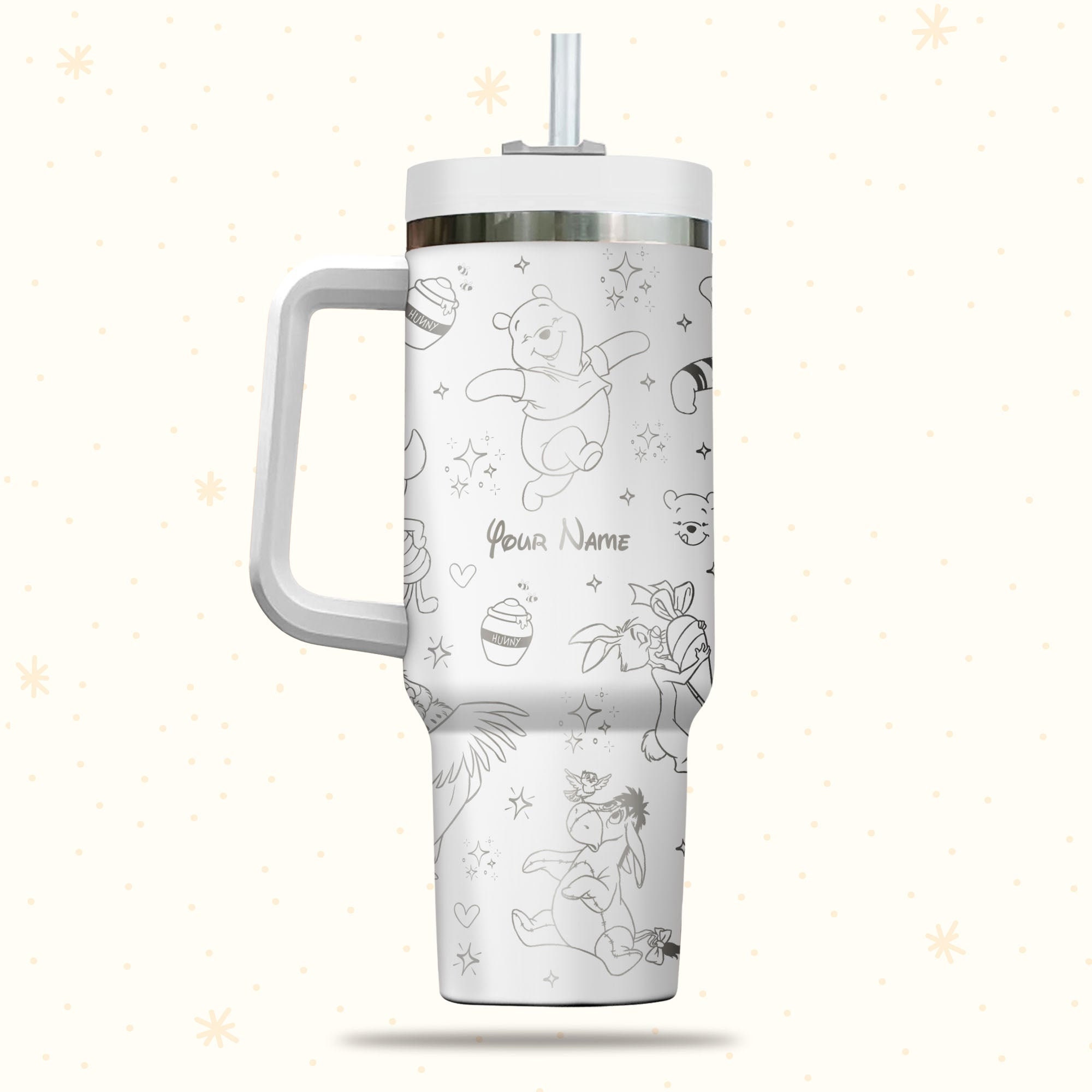 Winnie The Pooh Disney Cartoon Custom Stanley Cup 40 oz 30 oz Tumbler With HandleTVC2301983