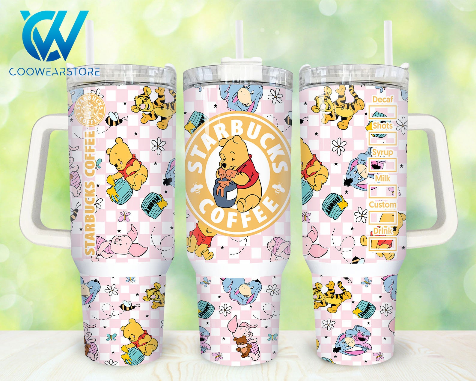 Winnie The Pooh Starbucks Cartoon Custom Stanley Cup 40 oz 30 oz Tumbler With HandleTVC2301858