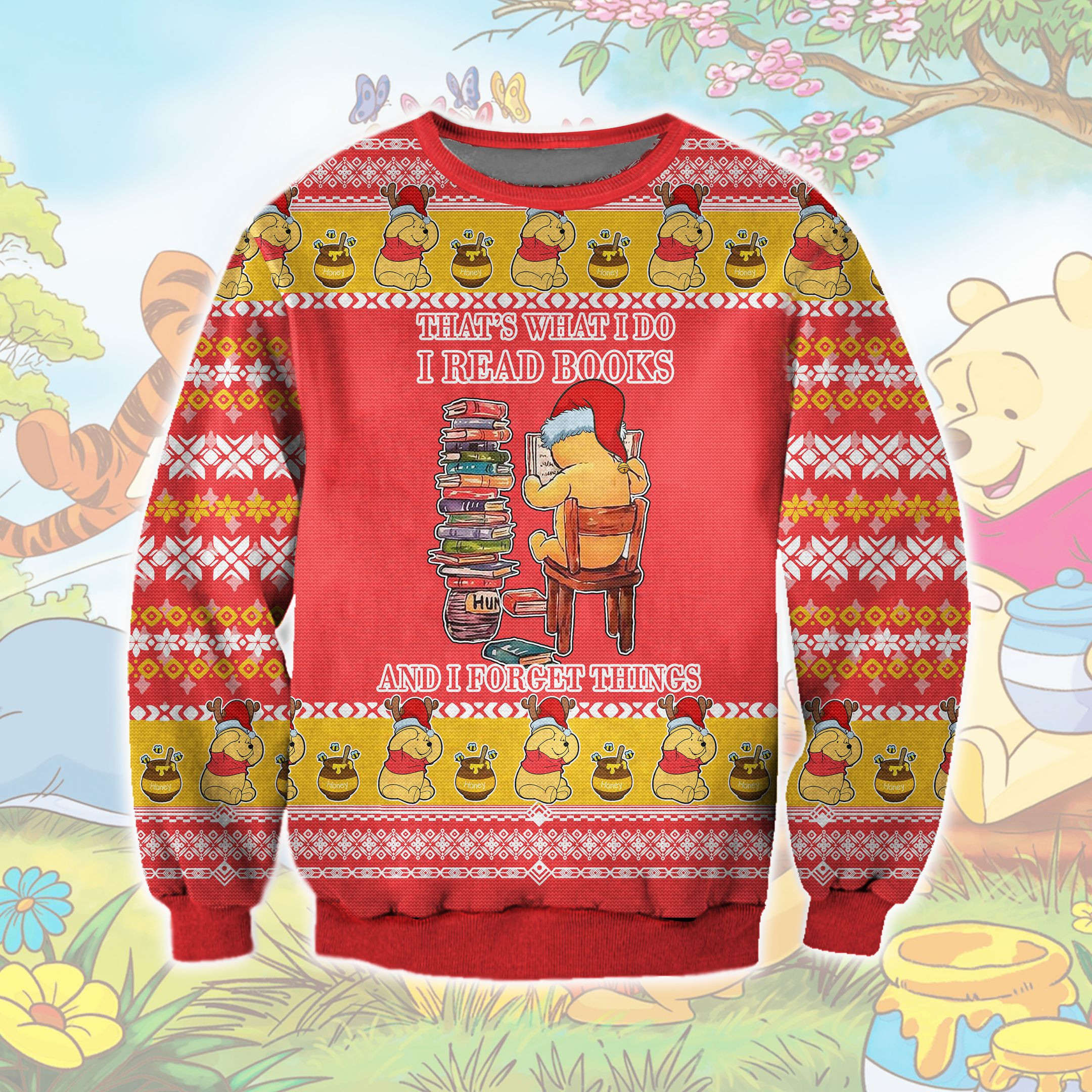 Winnie-The-Pooh Ugly Christmas Sweater Adult 3D Funny Matching for family