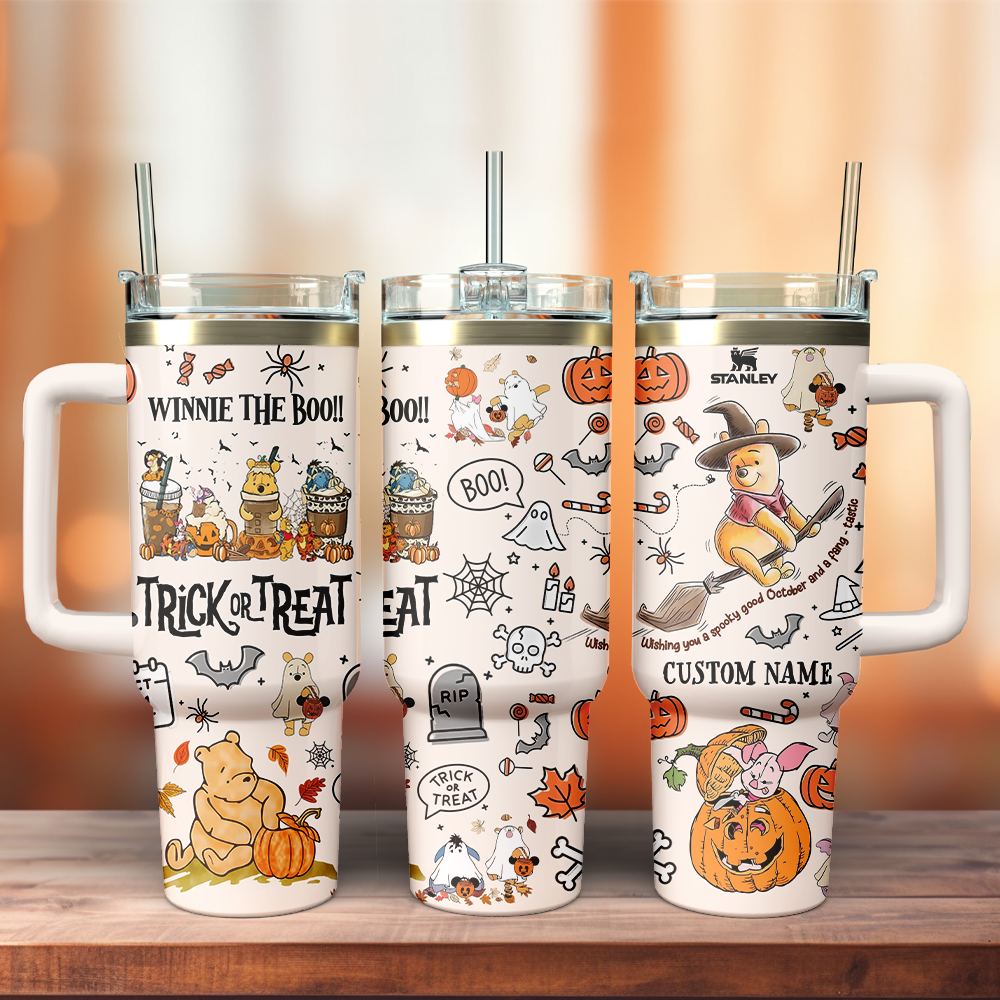 Winnie The Pooh x Halloween Custom Stanley Cup 40 oz 30 oz Tumbler With HandleTVC2301126 - Image 2