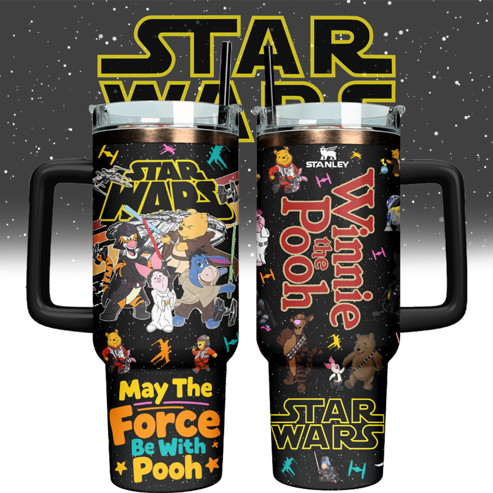Winnie The Pooh x Star Wars Custom Stanley Cup 40 oz 30 oz Tumbler With HandleTVC2301134