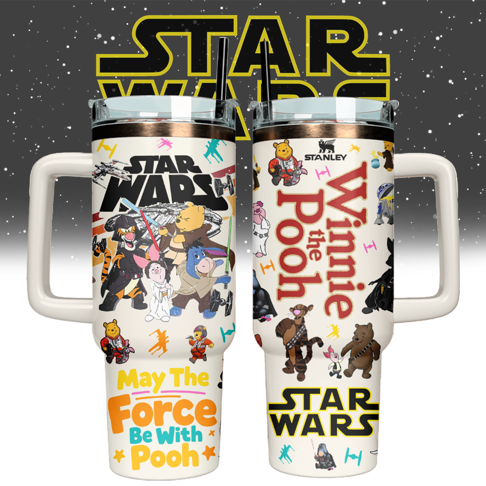 Winnie The Pooh x Star Wars Custom Stanley Cup 40 oz 30 oz Tumbler With HandleTVC2301134
