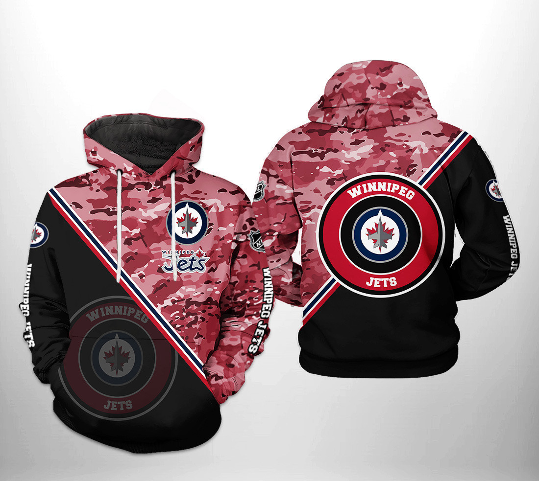 Winnipeg Jets NHL Camo Team 3D All Over Print Hoodie, Zip Hoodie