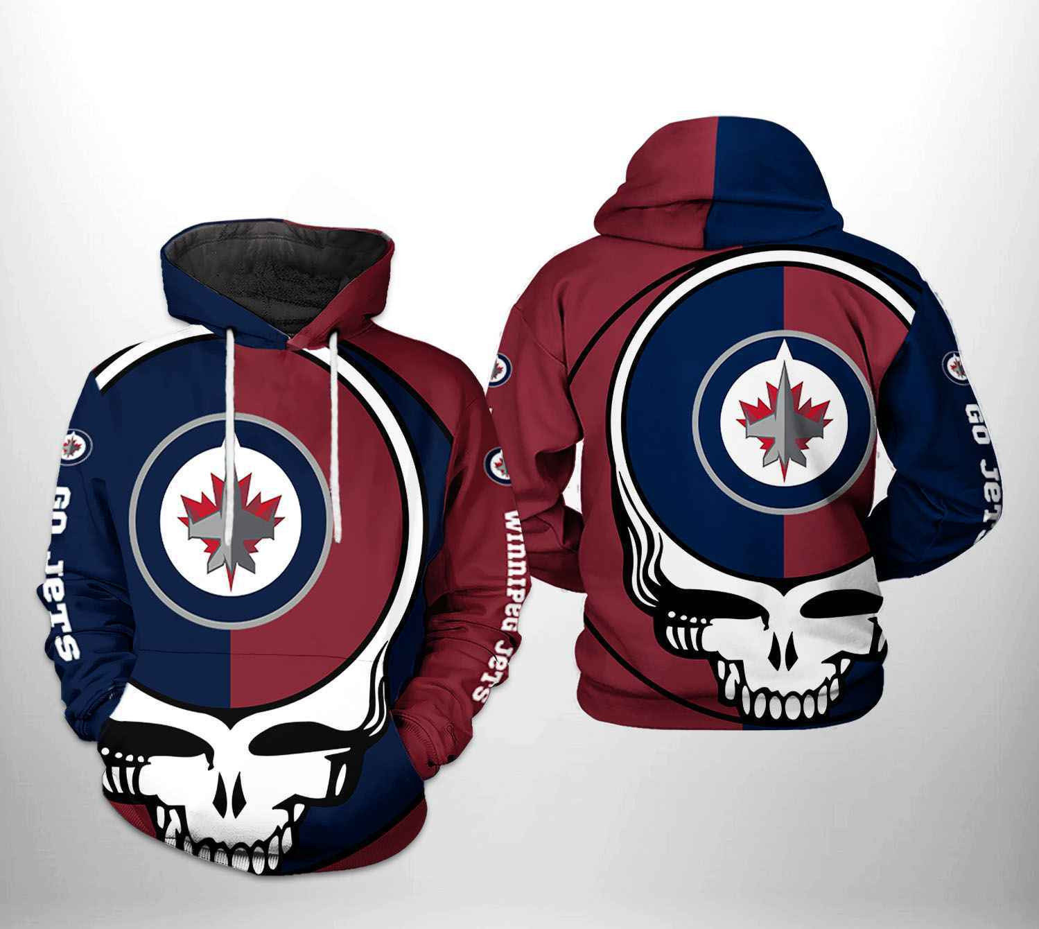 Winnipeg Jets NHL Grateful Dead 3D All Over Print Hoodie, Zip Hoodie