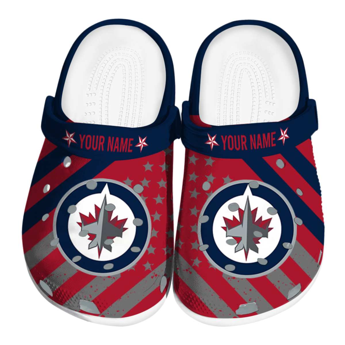 Winnipeg Jets NHL Sport Crocs Crocband Clogs Shoes Comfortable For Men Women and Kids
