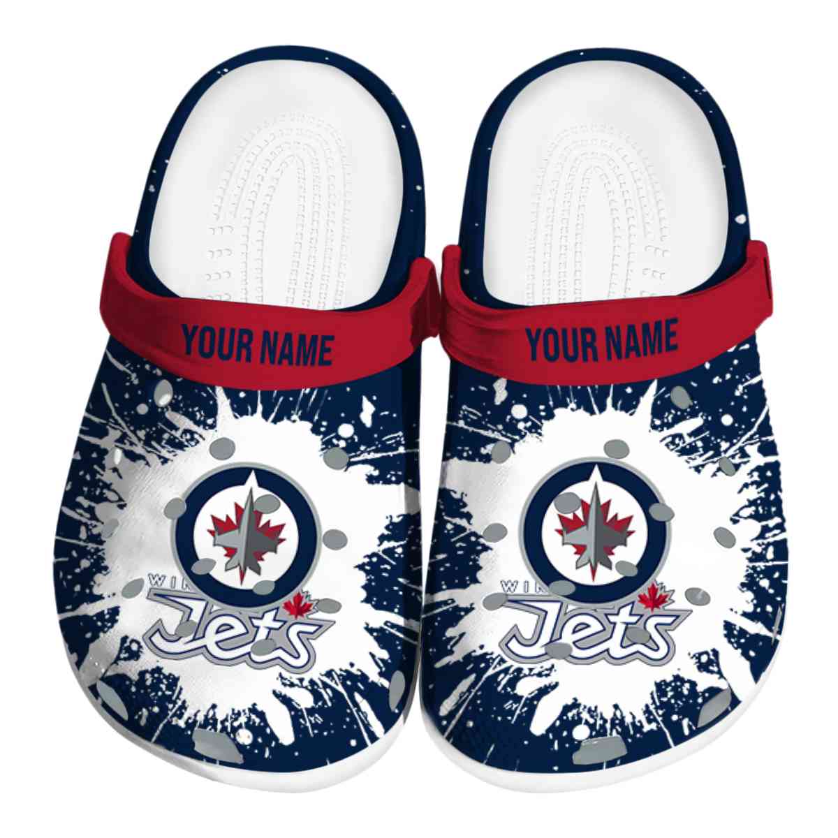 Winnipeg Jets NHL Sport Crocs Crocband Clogs Shoes Comfortable For Men Women and Kids