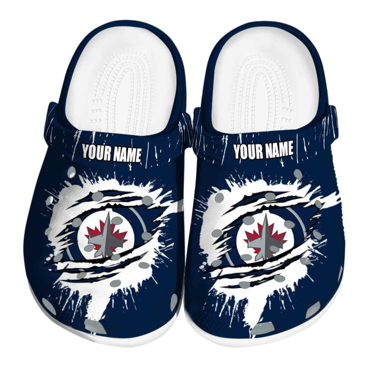 Winnipeg Jets NHL Sport Crocs Crocband Clogs Shoes Comfortable For Men Women and Kids