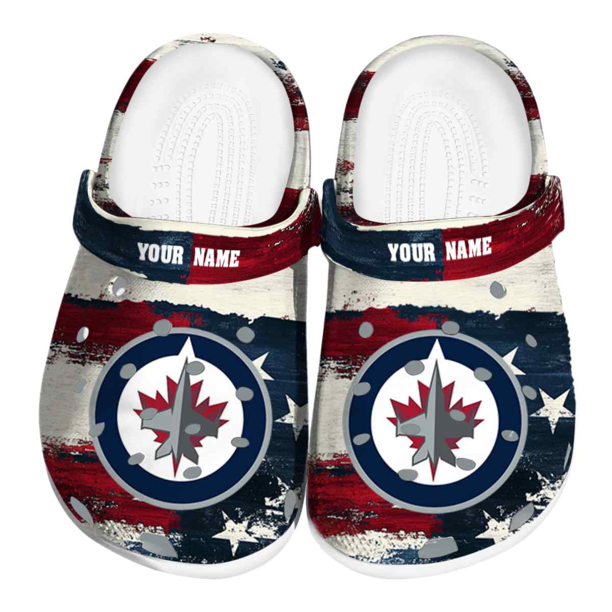 Winnipeg Jets NHL Sport Crocs Crocband Clogs Shoes Comfortable For Men Women and Kids