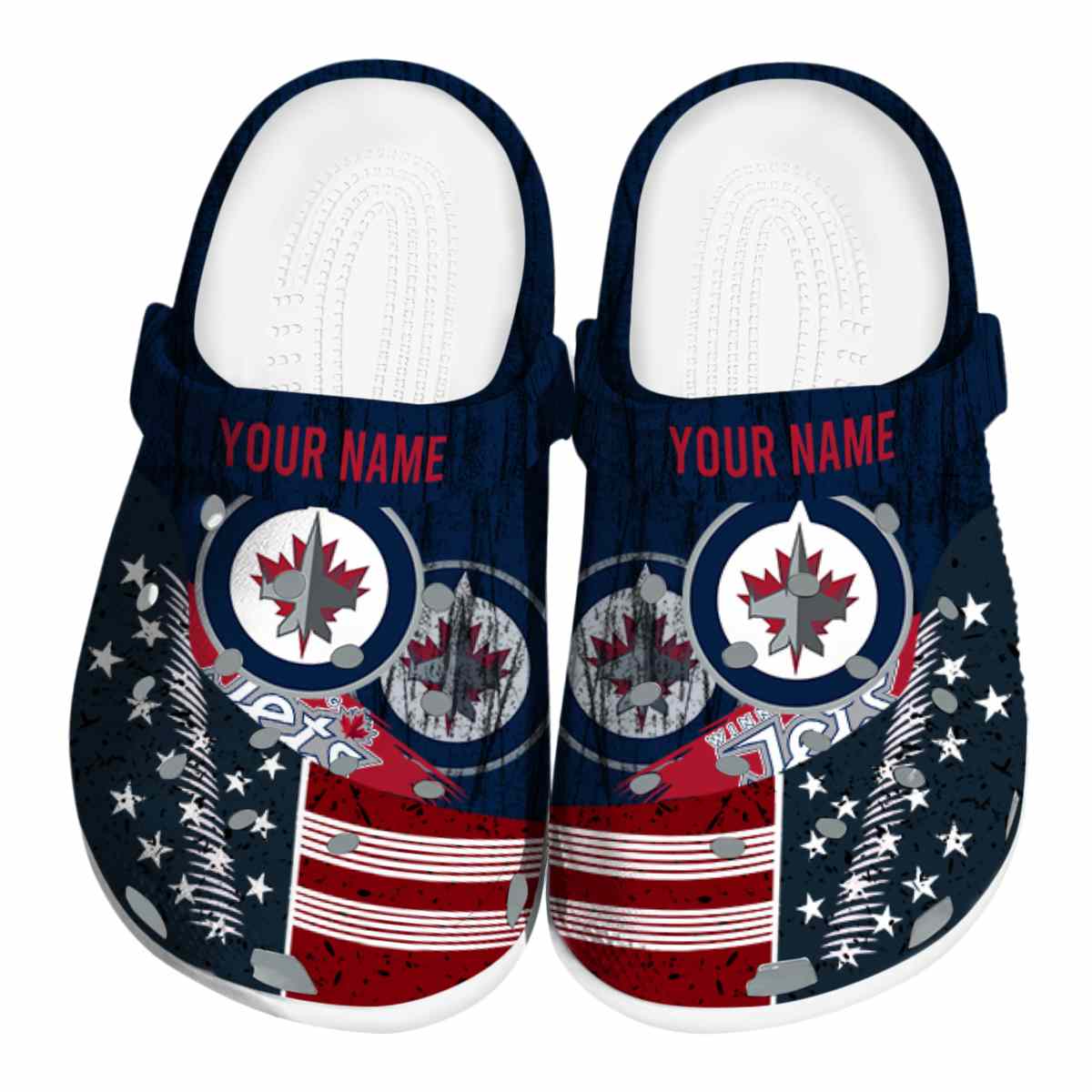 Winnipeg Jets NHL Sport Crocs Crocband Clogs Shoes Comfortable For Men Women and Kids