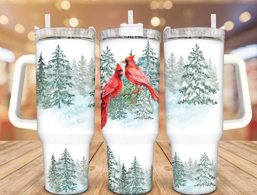 Winter Cardinal Custom Stanley Cup 40 oz 30 oz Tumbler With HandleTVC2301935