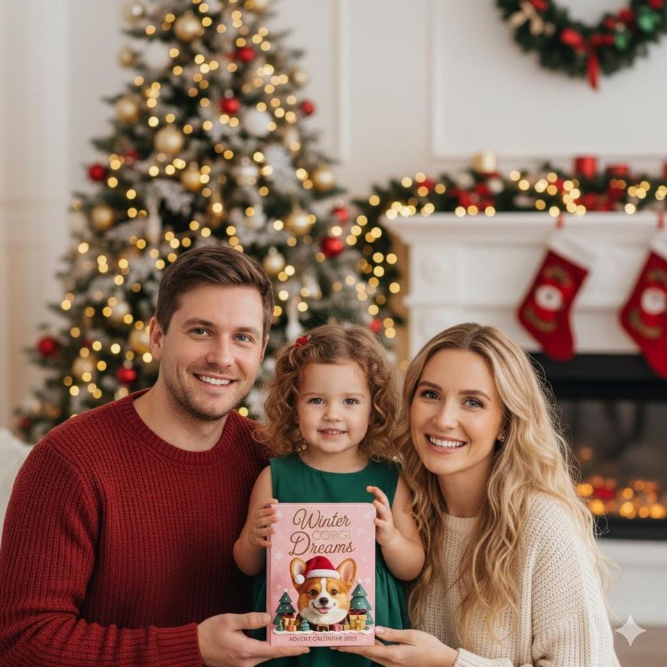 Winter Corgi Dream Advent Calendar, Corgi Advent Calendar, Christmas Countdown Ornament, 2D Falt Pet Advent Calendar - Image 3