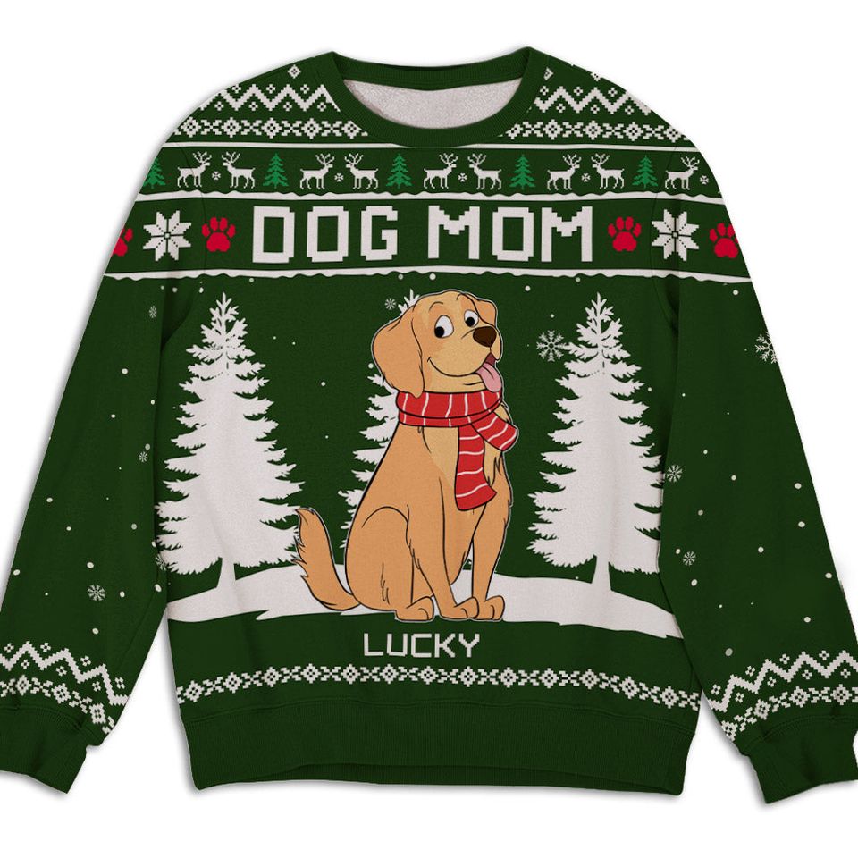 Winter Dog Cat Personalized Pet Lover Custom Jumper Xmas Ugly Sweatshirt