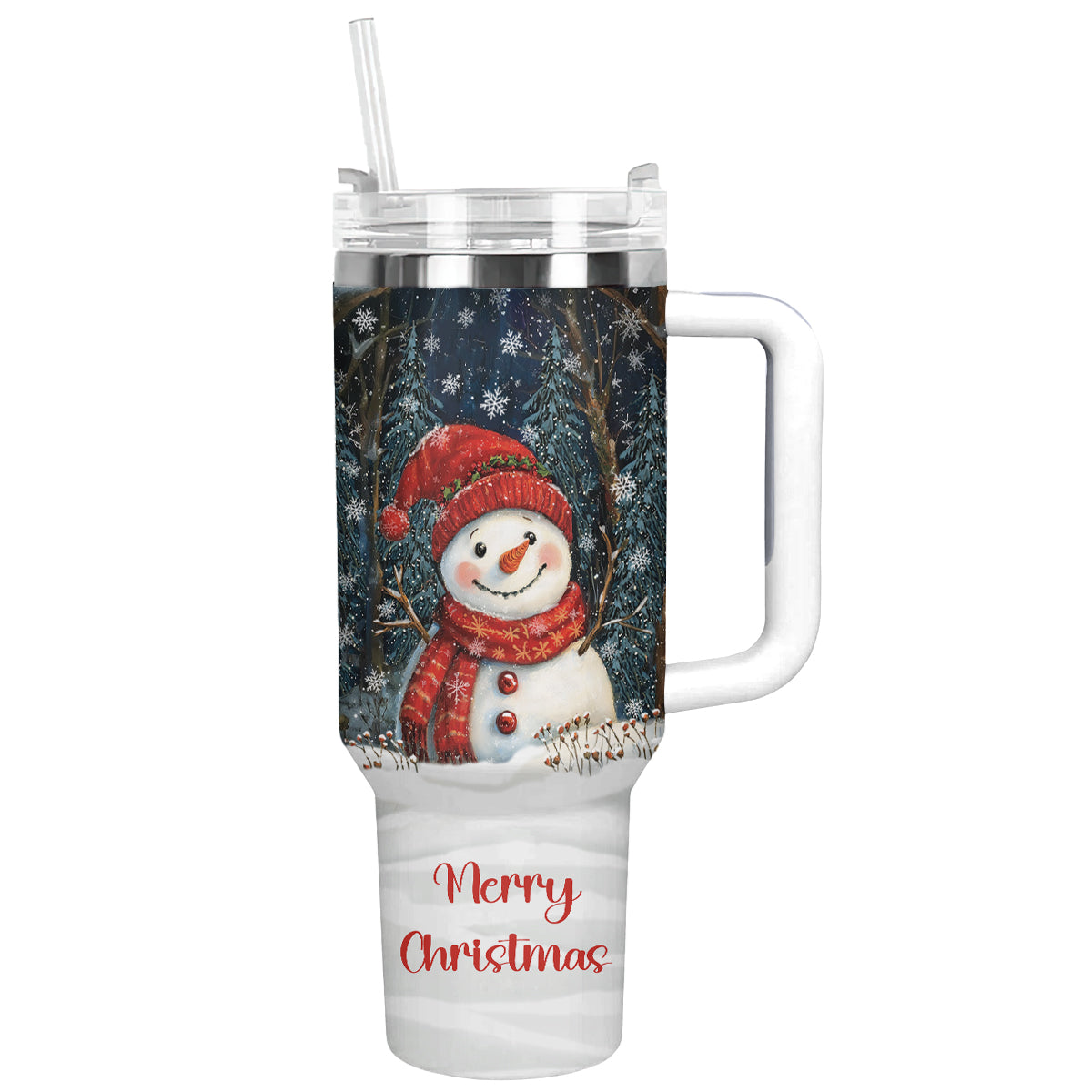 Winter Forest Snowman Christmas Custom Stanley Cup 40 oz 30 oz Tumbler With HandleTVC2301495