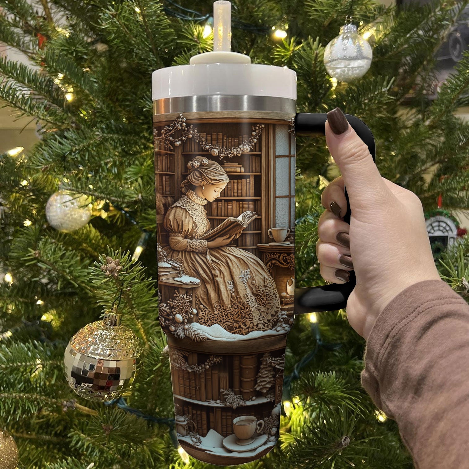 Winter Reads Book Custom Stanley Cup 40 oz 30 oz Tumbler With HandleTVC2301302 - Image 2