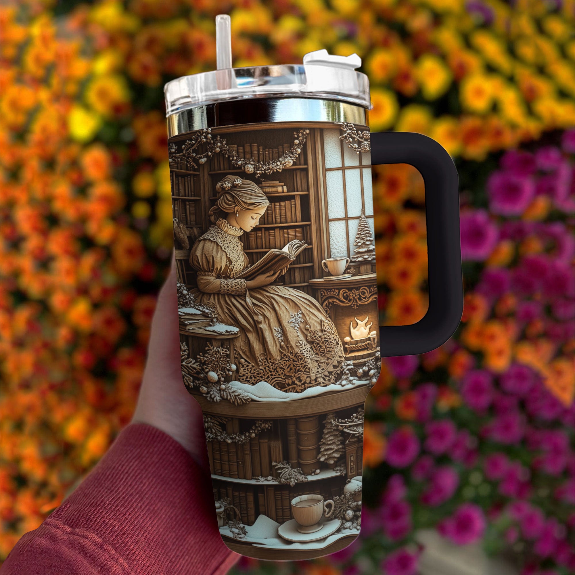 Winter Reads Book Custom Stanley Cup 40 oz 30 oz Tumbler With HandleTVC2301302 - Image 4