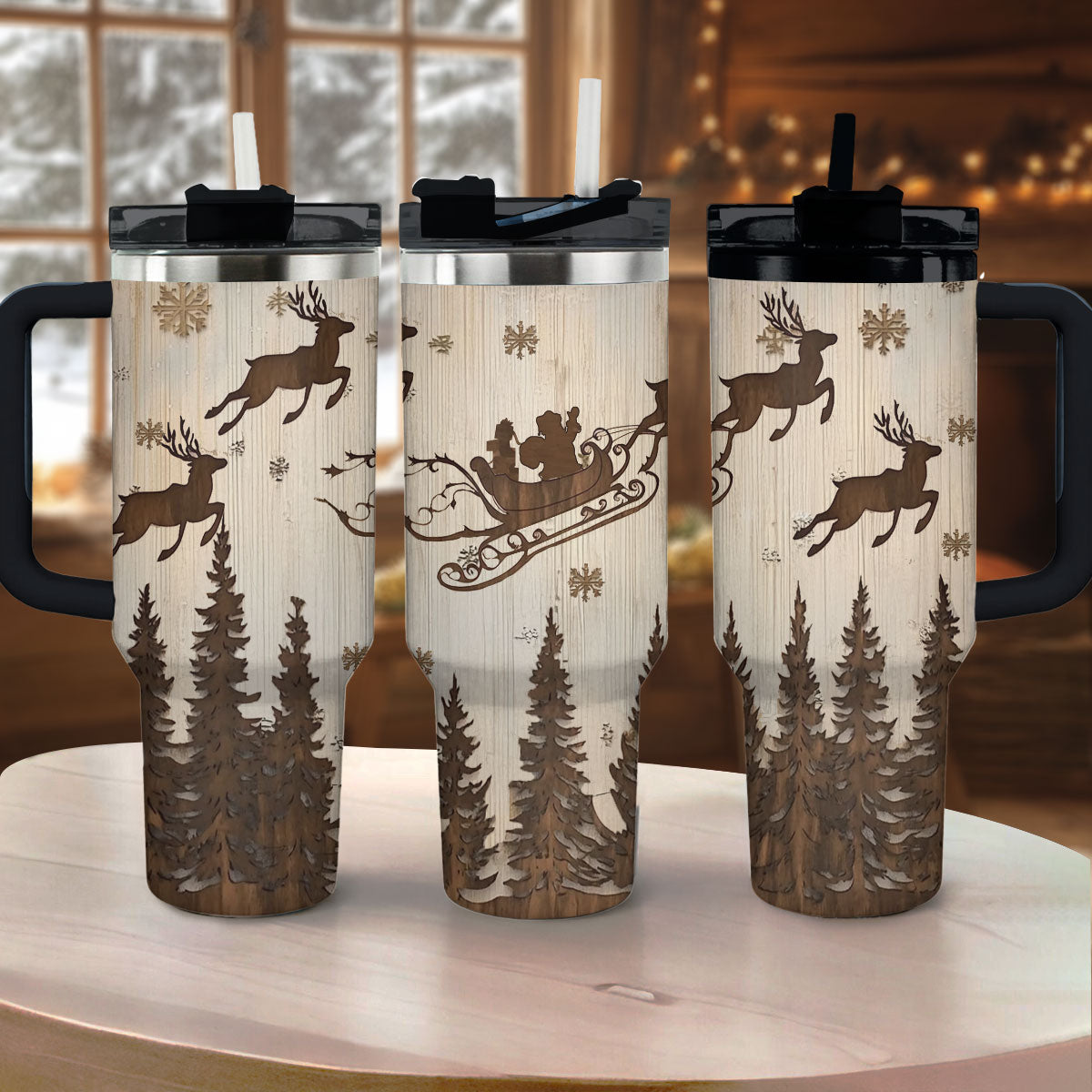 Winter Sleigh Ride Christmas Custom Stanley Cup 40 oz 30 oz Tumbler With HandleTVC2301499 - Image 2