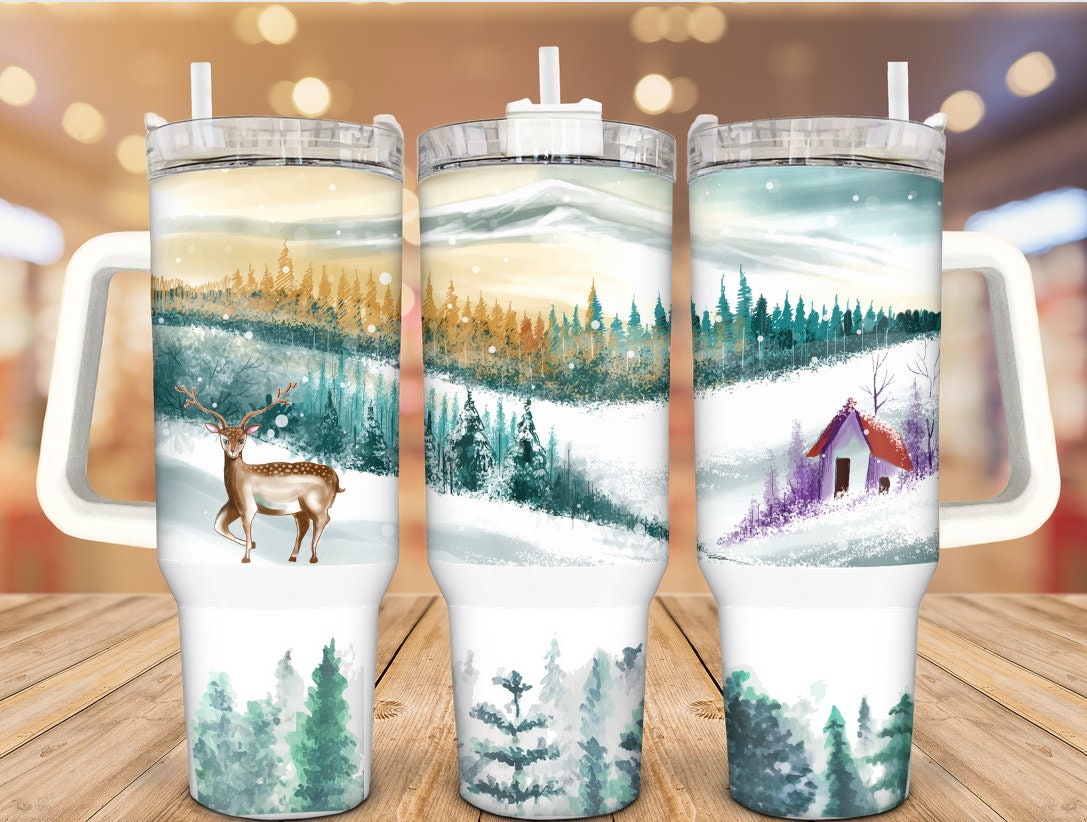 Winter Snow Forest Custom Stanley Cup 40 oz 30 oz Tumbler With HandleTVC2301940