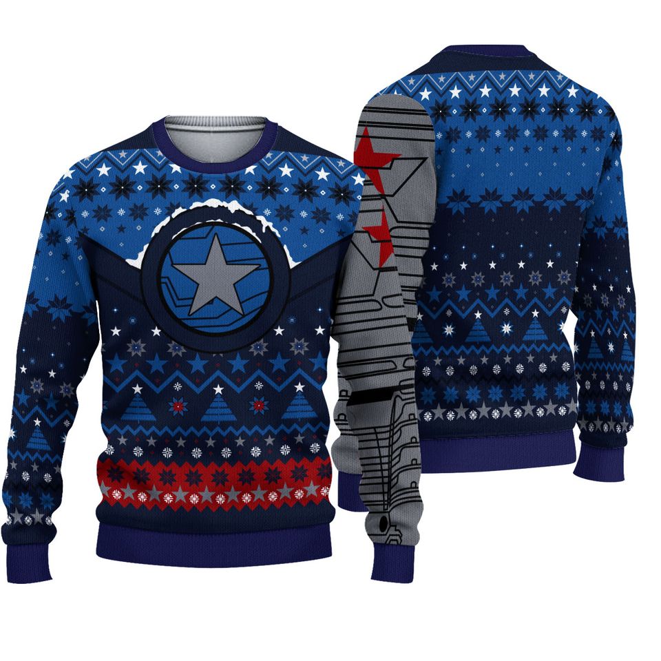 Winter Soldier BUCKYY Bn Barnes Ugly Christmas Sweater A Unique Holiday Piece