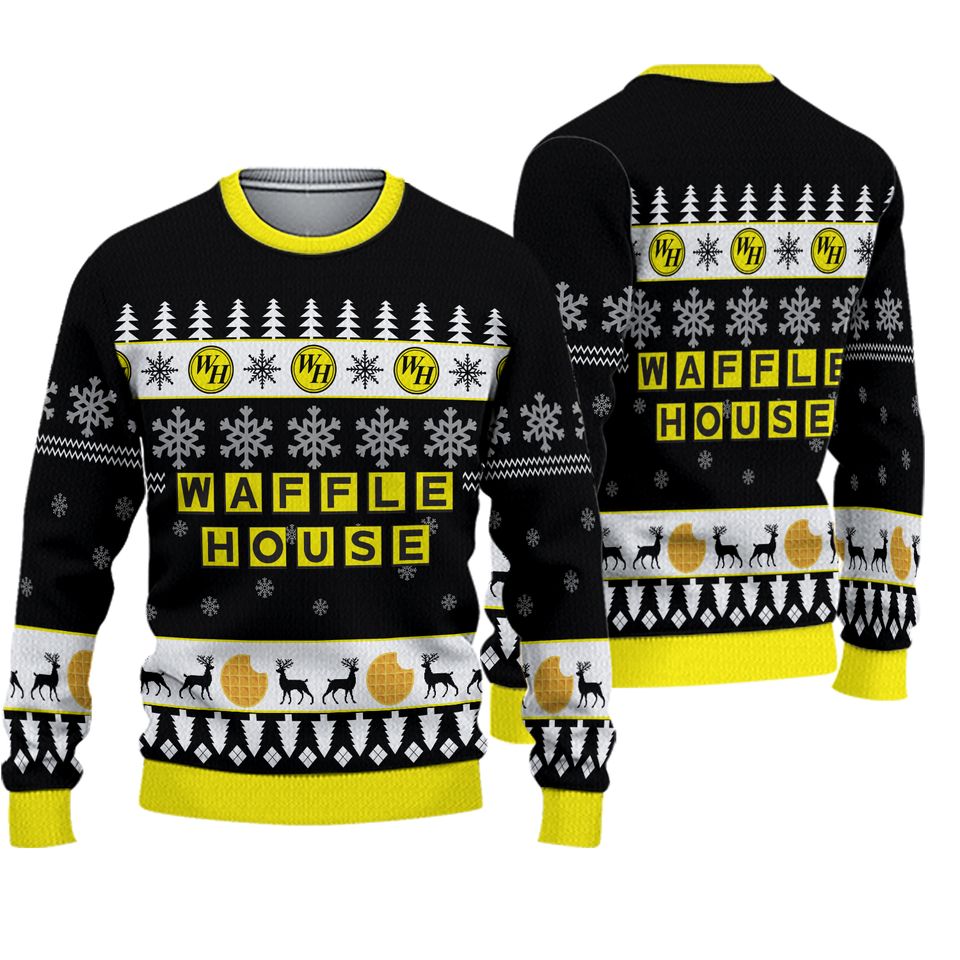 Winter with Waffle House Christmas Ugly Sweater