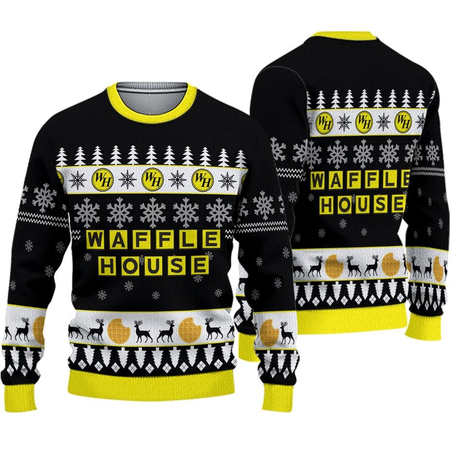 Winter with Waffle House Christmas Ugly Sweater
