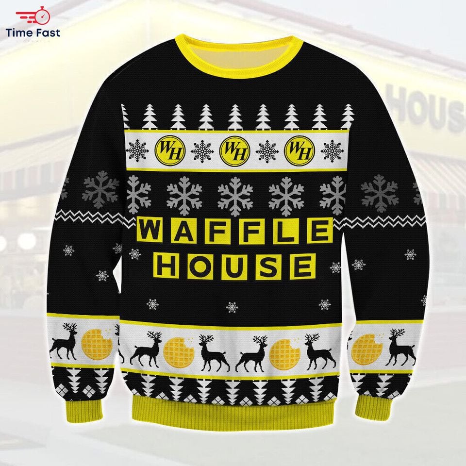 Winter with Waffle House Ugly Christmas 3D SWEATER Christmas