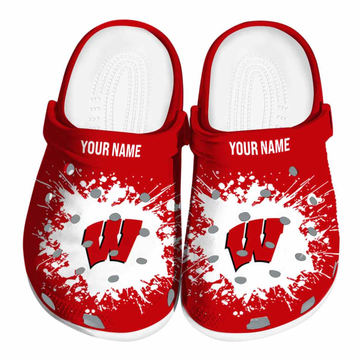 Wisconsin Badgers NCAA Sport Crocs Crocband Clogs Shoes Comfortable For Men Women and Kids