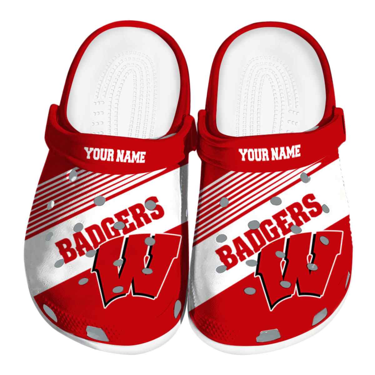 Wisconsin Badgers NCAA Sport Crocs Crocband Clogs Shoes Comfortable For Men Women and Kids