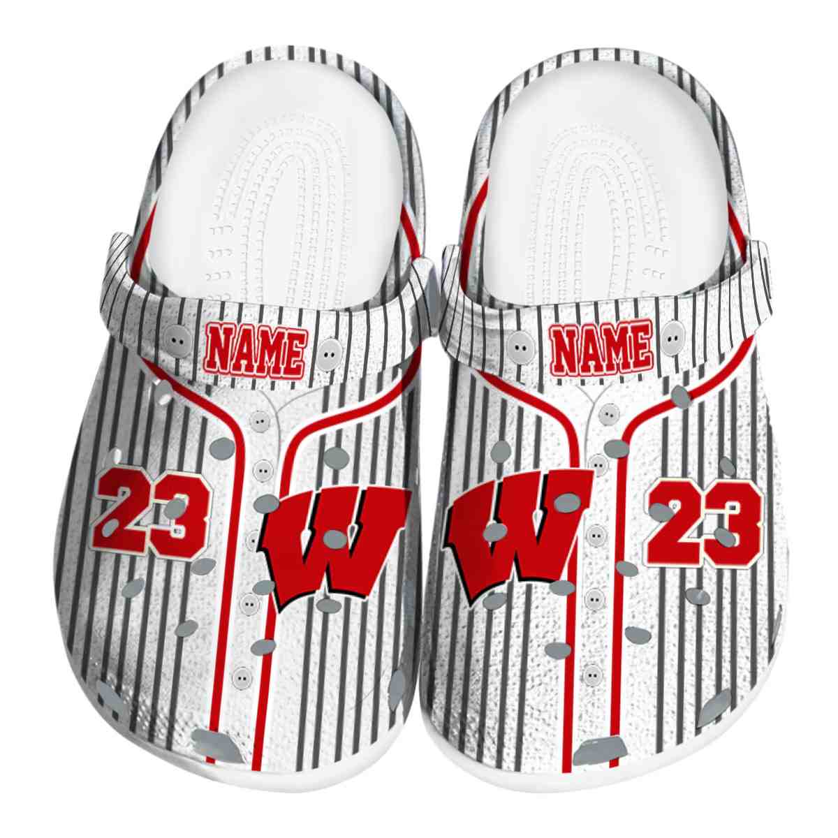 Wisconsin Badgers NCAA Sport Crocs Crocband Clogs Shoes Comfortable For Men Women and Kids
