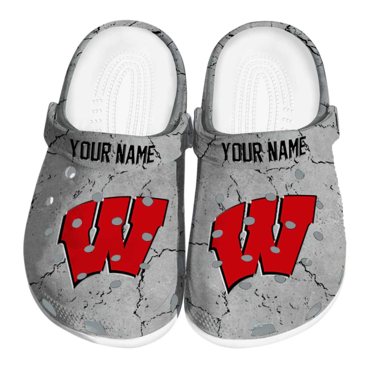 Wisconsin Badgers NCAA Sport Crocs Crocband Clogs Shoes Comfortable For Men Women and Kids