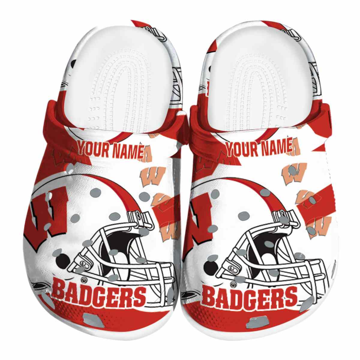 Wisconsin Badgers NCAA Sport Crocs Crocband Clogs Shoes Comfortable For Men Women and Kids