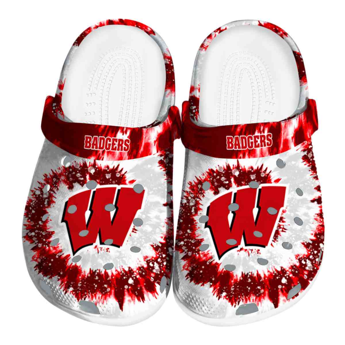Wisconsin Badgers NCAA Sport Crocs Crocband Clogs Shoes Comfortable For Men Women and Kids