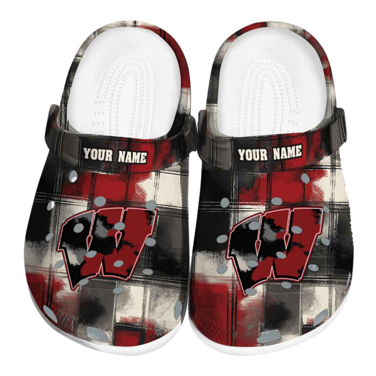 Wisconsin Badgers NCAA Sport Crocs Crocband Clogs Shoes Comfortable For Men Women and Kids