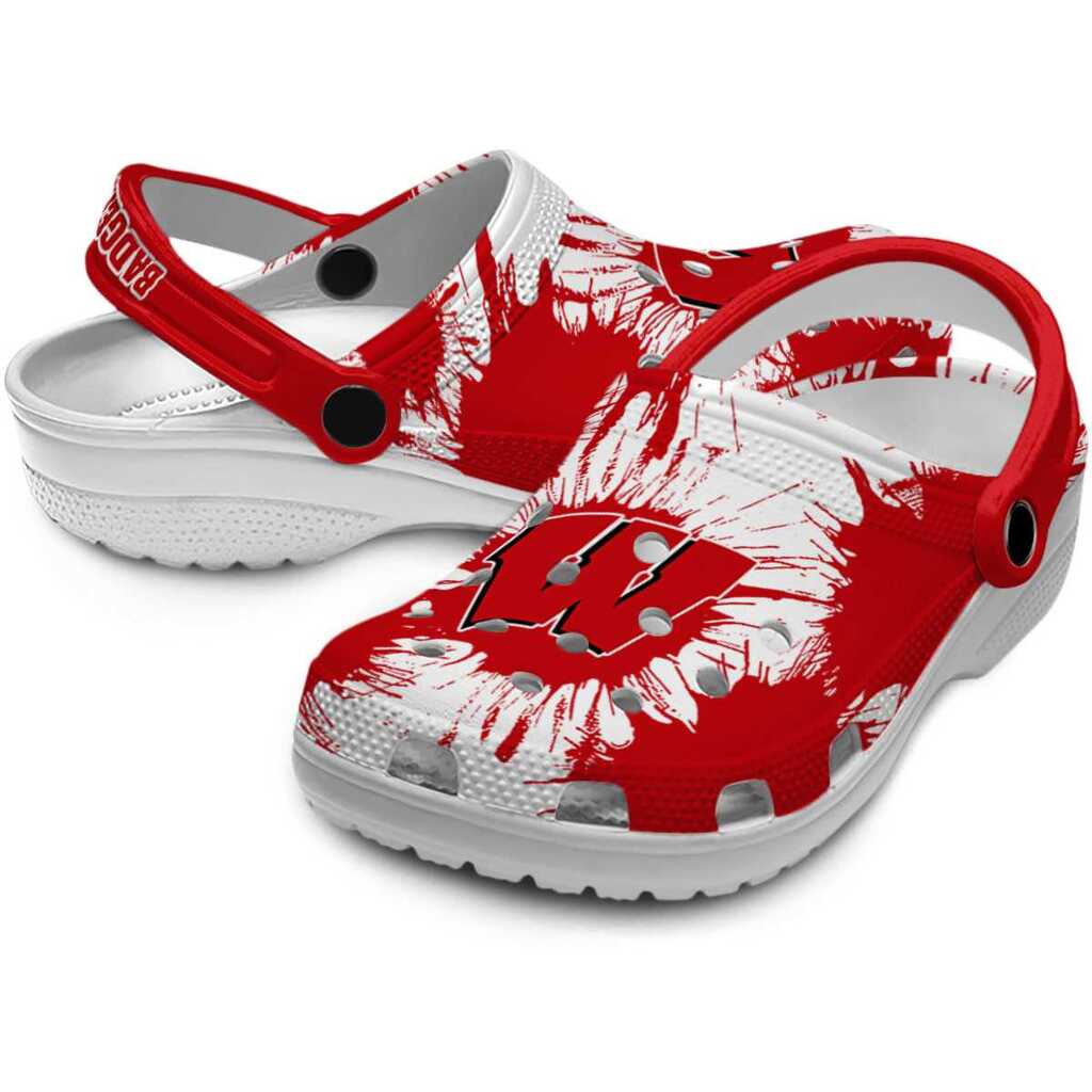 Wisconsin Badgers Splatter Graphics ClogTVC1801129 - Image 3