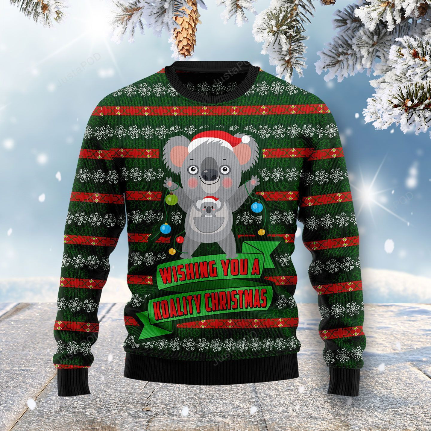 Wishing You A Koality Christmas Ugly Christmas Sweater Adult 3D Funny Matching for family