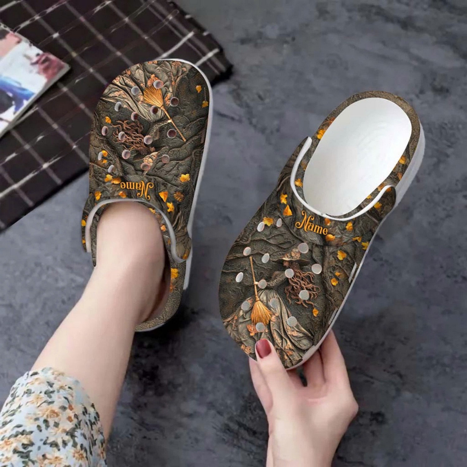 Witch In Halloween Night Crocs Crocband Clogs Shoes Comfortable For Men Women and Kids - Image 3
