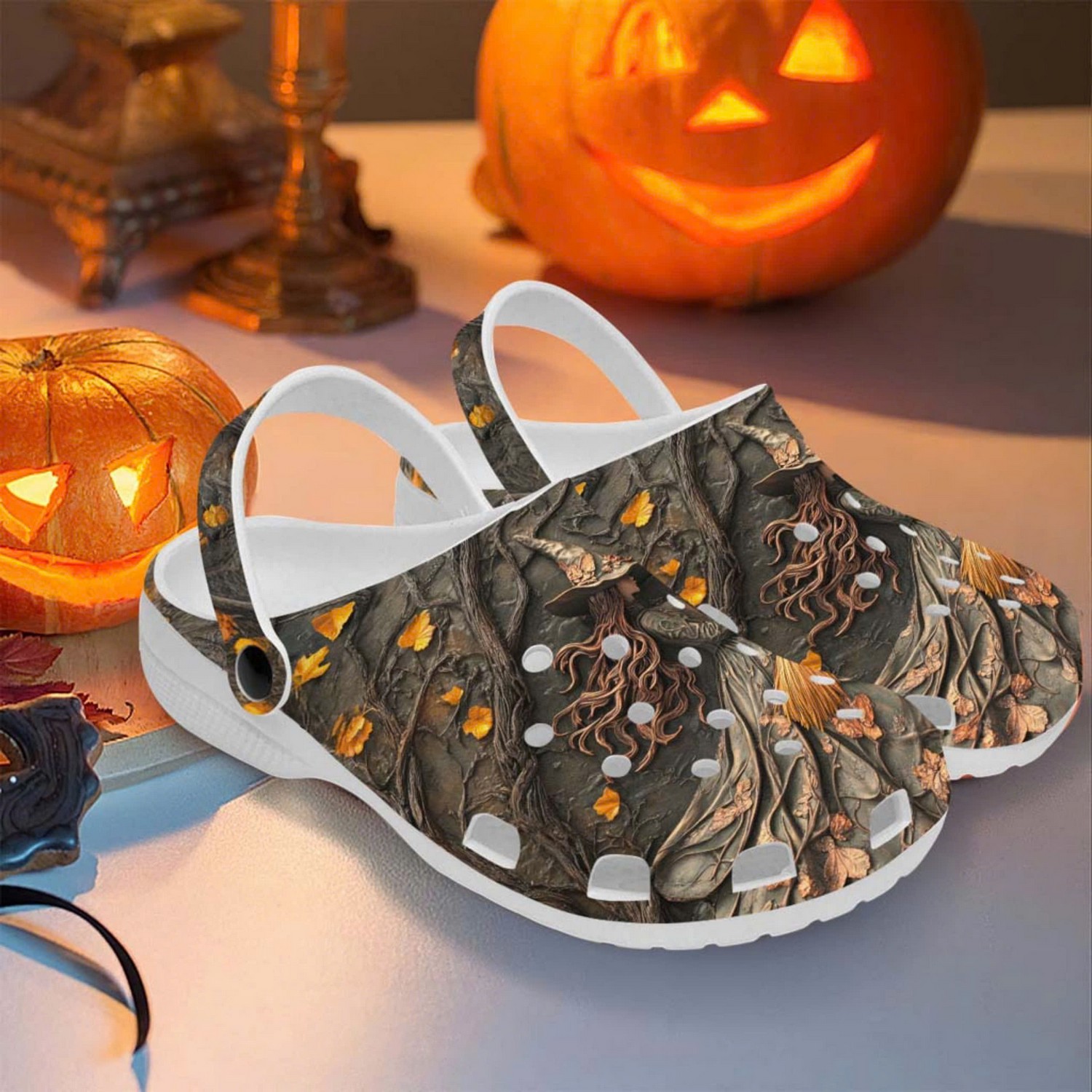 Witch In Halloween Night Crocs Crocband Clogs Shoes Comfortable For Men Women and Kids - Image 2