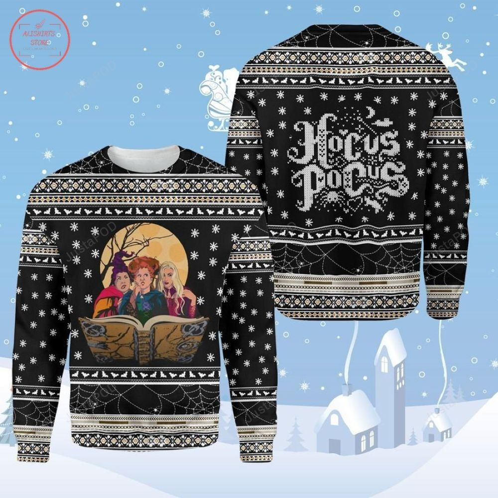 Witches Hocus Pocus Ugly Christmas Sweater Adult 3D Funny Matching for family