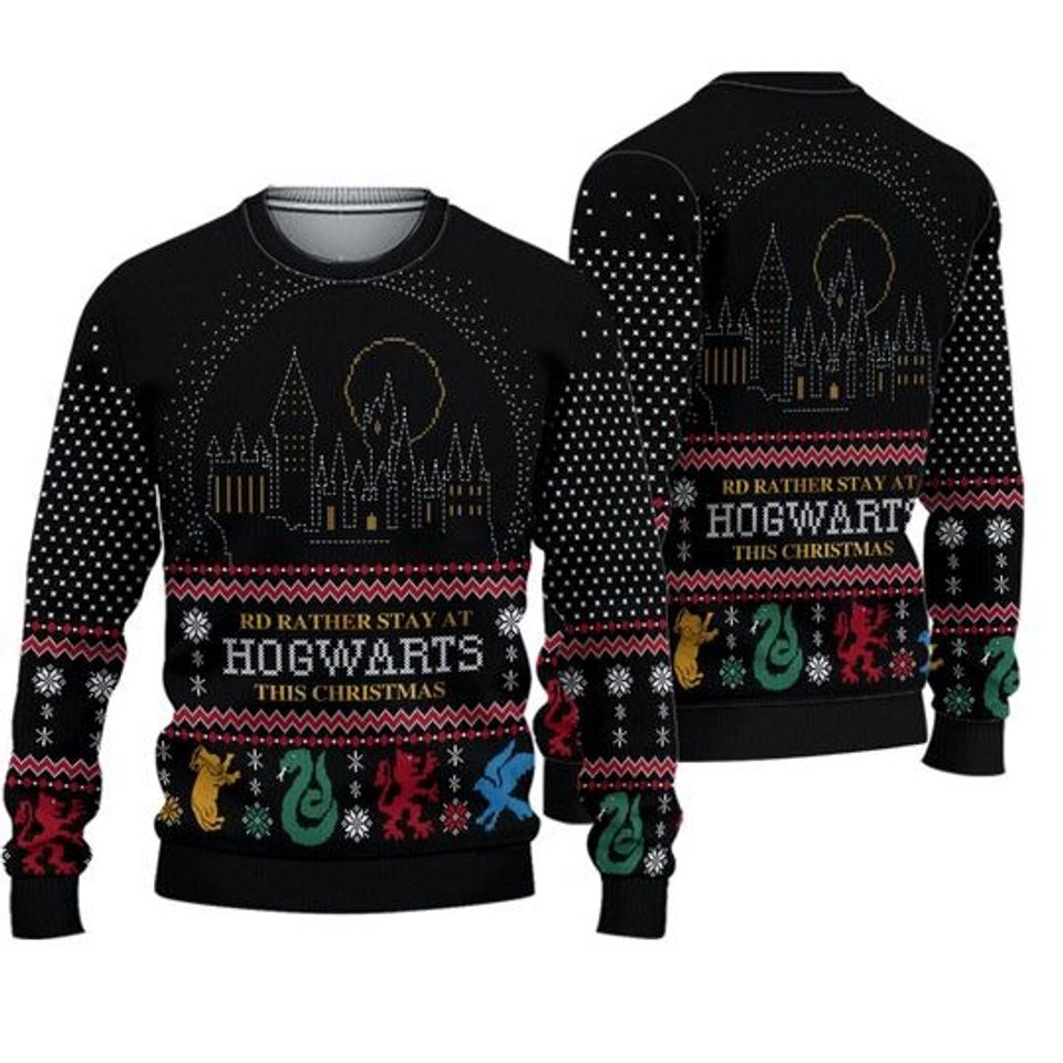 Wizard school Christmas Sweater For Men Women