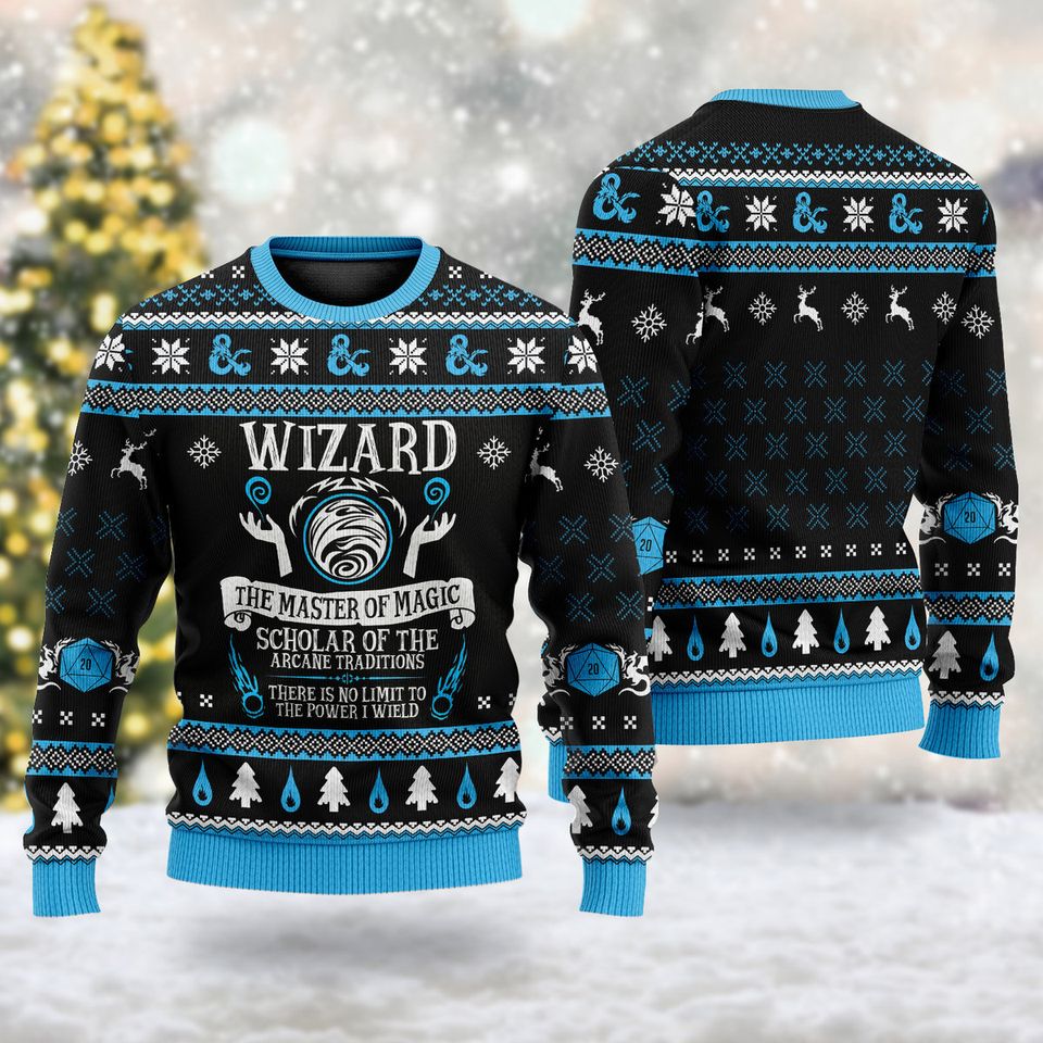 Wizard Ugly Christmas 3D Sweater, Magical Wizard Sweatshirt